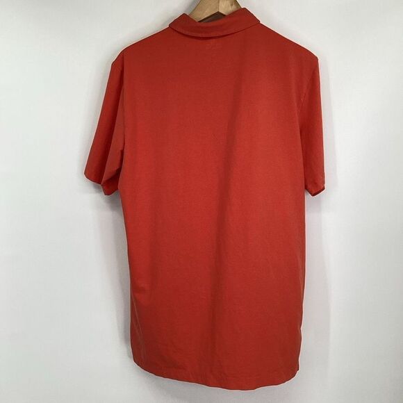 Men's Peter Millar Seaside Wash Cotton Polo Shirt orange medium - Picture 2 of 7